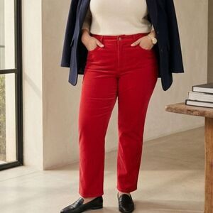 Talbots Heritage Red High-Waist Straight Leg Corduroy Pants 20W Preppy